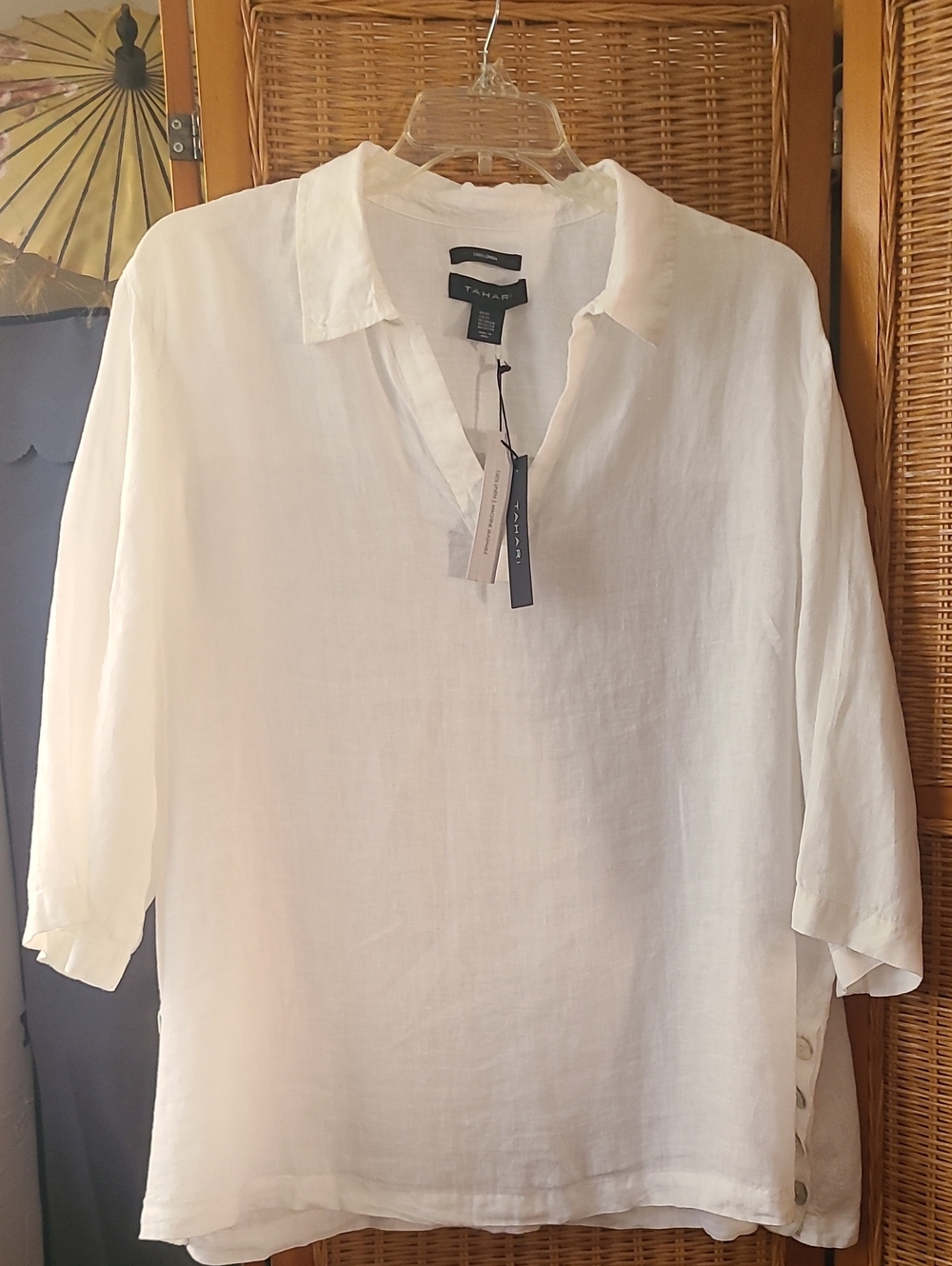 NWT Tahari 100% Linen Tunic Top Size 3x - Picture 12 of 12